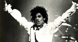 Prince performing on stage