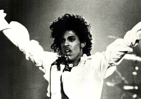 Prince performing on stage